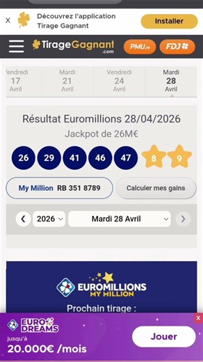 Resultat Euromillion Du Vendredi 1 Mai 2026 #euromillions #résultatseuromillion