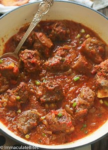 Curried Goat Stew — An amazing recipe for goat stew that is intriguing and spicy without being overly hot. Goat is one of those meats that is a must have at parties, birth celebrations, weddings and huge gatherings in the Caribbean, Latin America and throughout Africa. In fact, did you know it is the most popular meat throughout the world and as an added bonus, it is great for your diet because it is lean and has less saturated fat, calories and cholesterol. Full Recipe: www.africanbites.com/cur