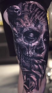 By @bscopezz Work in progress.... Zombie girl leg sleeve done! #crazytattoo #besttattooartist #zombietattoo #grimreapertattoo #markhamtattoo #unionvilletattoo #torontotattoo #stabbyzztattoostudio #tattoosleeve | Tattoo-Art & Obsession