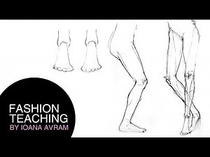 How to draw feet from front and side view