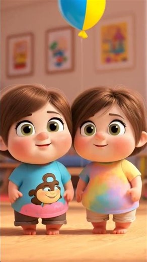 Cute Funny Cartoon Girls Magic Balloon Surprise 🎈 | Adorable Kids Animation Short