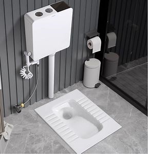 [Hot Item] Household Squatting Pan with Water Tank (Complete Set) Squat Bowl Bathroom Commode Large-Caliber Squatting Basin Toilet