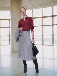 Buy French Connection Band Collar Raglan Sleeves Gathered Detailed Cotton Linen Top -  - Apparel for Women