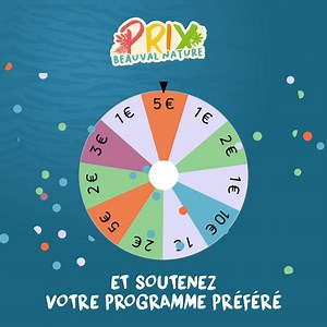 🎉 Participez aux Prix Beauval Nature 2024 ! 🐾 Cette année, 9 programmes de conservation soutenus par Beauval Nature et portés par des femmes engagées sont en compétition. Pour participer, c’est facile : tournez la roue et attribuez, selon votre chance, un don de 1 à 10 € au programme qui vous tient à cœur ! 🎡 Celui qui recevra le plus de dons remportera le Prix Beauval Nature. 🏆 Il est encore temps de faire tourner la roue et de voter ! Les dons sont gratuits, mais vous pouvez également sout