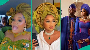 "Oversabi aunty": Toyin Abraham on duty at Priscilla's wedding, celebs spotted