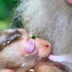 P...oor Health SACKY little baby monkey looks p...itiful his eye can't open due to getting swollen | Wilderness TV9