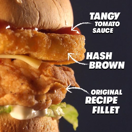 Tall. Crispy. Handsome… and packed with a hash brown and tangy tomato sauce. No wonder The Tower gets the people’s vote 🤤✊ | KFC