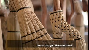 1 Pc of 41 inch Tall of Asian Straw Broom Whisk Broom Sweeping Broom with Bamboostick Handle for Sweeping Dirt, Dust, Garbage