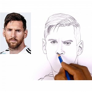 1M views · 10K reactions | How to draw Messi Pencil Sketch PSG from #messi #art #PSG #messi #CR7 #drawing #sayeddrawingacademy | Sayed Drawing Academy | Facebook