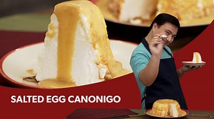 The perfect blend of sweet and savory in a fluffy meringue dessert! Wow your loved ones with mouthwatering Salted Egg Canonigo this holiday 🤤 Click here for the Salted Egg Canonigo recipe ☛ BiteSized.ph/recipes/salted-egg-canonigo/ | BiteSized
