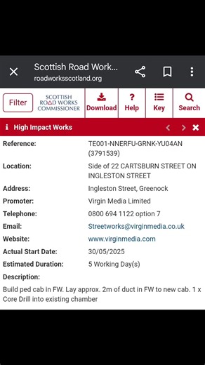 Posting 2/6/25. Reminder that Ingleston Street is fully open, but there are Temp Lights near Cartsburn Street.... c/o VM. Details on reel. Estimated Duration is 5 working days from 30th May | Inverclyde Community & Road Watch