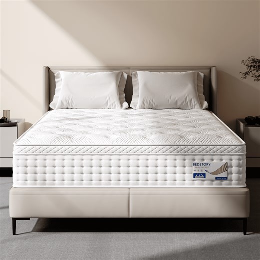 Sleepmax Revella 12" King Firm Hybrid Mattress , Euro Top, 365 Nights Trial, Motion Isolation, Extra Lumbar Support