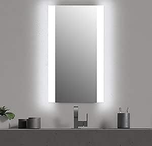 Seura 24 x 42 inch Veda LED Lighted Bathroom Mirror, Wall Mounted + Frameless + Dimmable