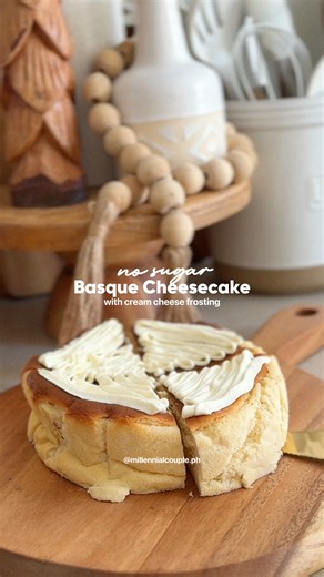Here's a guiltless, no added Basque Cheescake that's perfect for the holiday—because festive moments deserve a slice of joy without the guilt! ✨ 📝 Basque Cheesecake Ingredients: -250g cream cheese -1/4 cup Equal Gold -2 eggs -all purpose Cream -1 tsp vanilla extract -3tbsp baking flour 📝 Cream Cheese Frosting Ingredients: -250g cream cheese -125g unsalted butter -1/2 Cup of Equal Gold | Millennial Couple