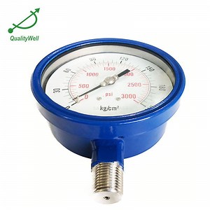 [Hot Item] Local Indication Type Oil Filled Blue Adjustable Pointer Epoxy Resin Pressure Gauge