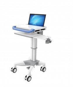 [Hot Item] Hospital Furniture Height Adjustable Laptop Computer Trolley, Hospital Wholesale Touchscreen Computer Cart Medical Cart Medical Trolley for Dental Clinic Price