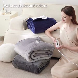 Heated Blanket Electric Blanket - Heating Blanket with Wireless Remote Controller, 5 Heat Level Setting, 5 hrs Timer Auto-Off Tufted Flannel Sherpa Electric Throw (Beige, 62"×84")