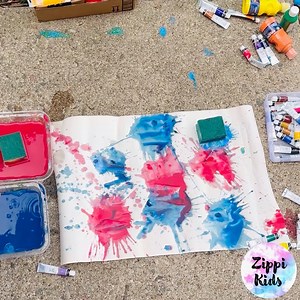 6.2K views · 51 reactions | July 4th splat art fireworks!❤️ Celebrate July 4th with this hands-on outdoor process art for preschoolers and kindergarteners | Zippi Kids Corner | Facebook