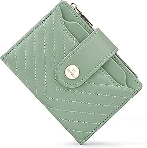 Small Womens Wallet,Slim Bifold Leather Wallet for Women RFID Card Holder Ladies Compact Pocket Wallet Small Wallet for Crossbody Bag (Mint Green)