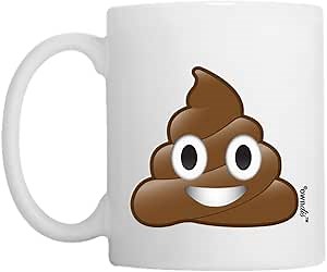 owndis Mug Poo Poop Face Text Image Coffee Mug-0002-White