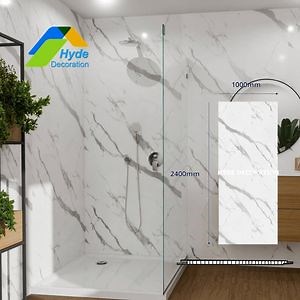 [Hot Item] 1m Wide 10mm Thick PVC Bathroom Cladding Calacatta Marble Wall Panel Board for UK Australia Amercia Market