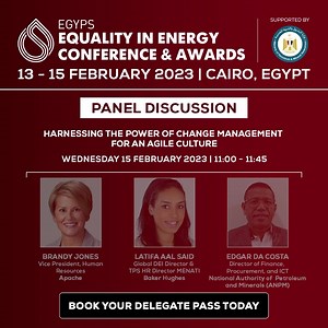 Our HR experts from Apache Corporation, Baker Hughes, National Authority of Petroleum and Minerals (ANPM), Enppi, Shell and Emerson will highlight how the energy sector can develop a culture that promotes innovation in the workforce to turn net-zero ambitions into reality. 👉 Book your delegate pass today: http://bit.ly/3wc2DEE #Energy #OilAndGas #Egypt #Petroleum #Energy #EgyptPetroleumShow #HR #ChangeManagement | Egypt Energy Show - EGYPES
