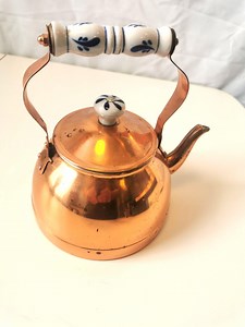 Buy Vintage Copper Tea Kettle With Delft Porcelain Handle Online in India - Etsy