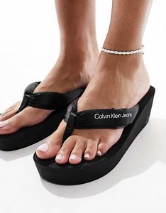 Calvin Klein Jeans padded wedge sandals in multi | ASOS