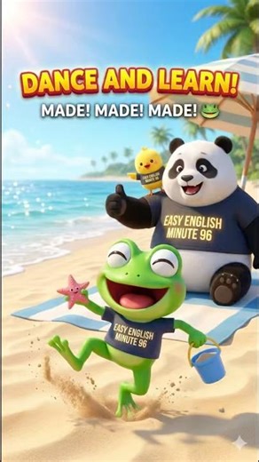 Beach 😂 | Maked ❌ Made ✅ | Learn English Easy #cartoon #panda #easyenglishminute96
