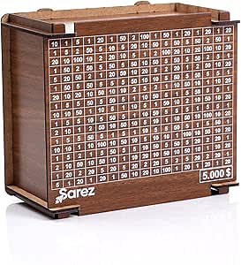 Wooden Piggy Bank for Adults- Money Saving Box & Wooden Coin Bank for Kids- Money Box for Cash Savings Challenge with Money Counter- Cash Vault Money Box for Cash Gift ($5000)