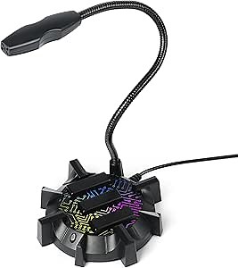 ENHANCE USB Microphone for PC - Omnidirectional Condenser Microphone with Mute Button LED Indicator, 360 Degree Gooseneck - USB Mic for Gaming PC, PS5, Streaming, YouTube, Recording, Zoom, Podcast