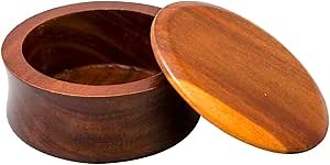 Grandslam Wooden Shaving Bowl with Lid Shaving Soap Bowl for Men Easy to Lather Fits Wet Shaving