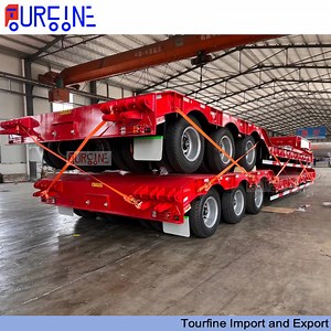 [Hot Item] 3 Axle Low Bed Lowboy Semi Trailer for 60 Ton Cargo Transport