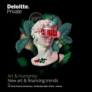 Passionate about art? Culture? Impact investment? The Art & Finance Conference is back on 25 October – and in person! Co-organized with Deloitte Italy, and with the participation of the Vatican Covid-19 Commission, this year’s event will highlight how: • A new generation is elevating the humanity in art financing • Smart cities are prioritizing technology AND culture • Creators and funders alike are harnessing Web 3.0 technology • Social impact investors are enhancing the art and cultural sector