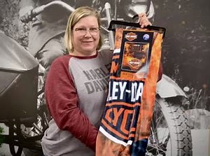 Employee Picks! Kristen says you cant go wrong with the Harley Silk Touch Throw! The Harley colors make it stand out and its big enough to wrap yourself in. Come see it in person at Woodstock Harley-Davidson ! Makes a great holiday gift for the serious biker!  #harley #holidaygift #hudsonvalley | Woodstock Harley-Davidson | Facebook