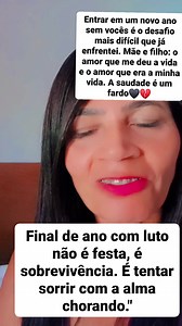 10K views · 124 reactions | Para muitos, é tempo de festa. Para mim, é o lembrete doloroso de que vou entrar em mais um ano sem o abraço da minha mãe e sem o futuro do meu filho. A sensação é insuportável, um deserto de saudades em meio às luzes. Não há 'feliz ano novo' quando o coração está em pedaços por quem partiu cedo demais." | Fran Lopes Aragão Gomes | Facebook