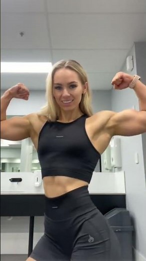 Sexy Blonde FBB Massive Biceps flexing Going Viral 🔥 💪