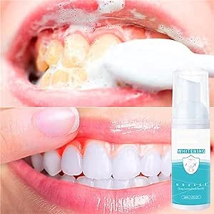 Teeth Whitening Toothpaste Foam Mint Mousse, Intensive Stain Removal, Ultra-fine Oral Care, Fluoride Free, Natural, Adults