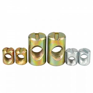 [Hot Item] CNC Hardware Furniture Connection Customized M6 M12 Carbon Steel Hammer Dowel Nut Long Barrel Nut with Hole