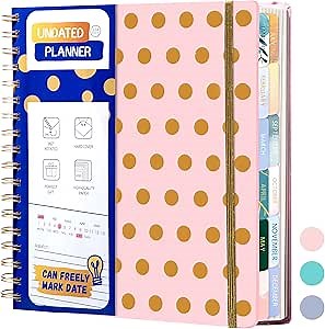 FLYING EAGLE Undated Work Planner Aesthetic Meeting Notebook for Work, Meeting Notes with Dividers Perfect Square Notebook for Women, Pink