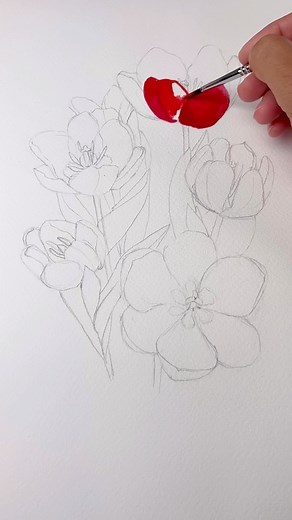 🌷 🎨 #tulips #painting #watercolor #aquarela #tulipsofinstagram #tulipa #tulipswatercolor #aquarelatulipa #tulipspainting #paintingreels | Isabelle Verona