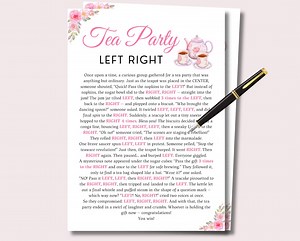 Tea Party Left Right Game, Adult Tea Party Games for Girls Women, Tea Party Pass the Prize, High Tea Party Pass the Prize, Urban Tea Party - Etsy