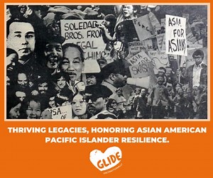Embracing the vibrant tapestry of AAPI cultures, we celebrate their enduring contributions and thriving legacies. Let's stand united against Asian hate and false stereotypes. Let us foster a society built on equality and understanding. Join us in supporting GLIDE as we create a brighter future together. 🌸✊🏽 #AAPIMonth #GLIDE #UnityInDiversity | GLIDE