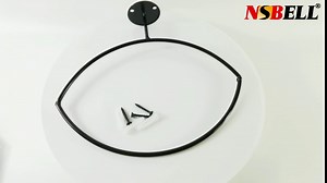 NSBELL 2PCS Wall Mount Football Rack, Football Stand Holder Ball Holder Organization and Storage Rack, Sports Room Decor, Steel, Black