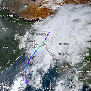 3.7K views · 101 reactions | #CycloneMidhili has made landfall along the coast of central Bangladesh. Latest satellite view: | Zoom Earth | Facebook