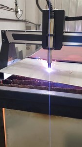 Cutting a Christmas Tree while illustrating our THC (Torch Height Control). Perfect corners for a perfect tree. Fine cut consumables, 44amps, cutting .058" stainless steel at 200IPM. Request info today on our full line of Light Industrial CNC Tables. #trackercnc | Tracker CNC