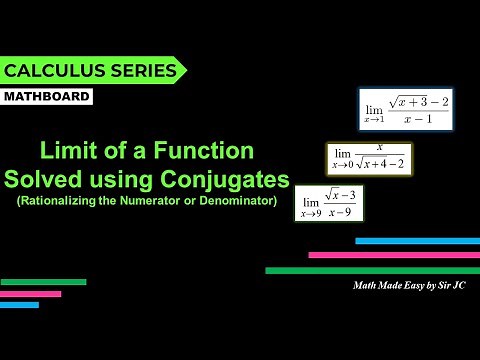 [CALCULUS] Limit of a Function Solved using Conjugates