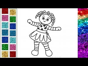Colouring Glitter Upsy Daisy l In the Night Garden Coloring Pages l How to Draw and Color l Rainbow