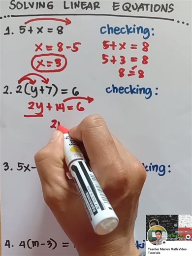 LINEAR EQUATIONS‼️😱🥰 #teachermario #fbviralvideo #mathematics #maths #virals #viralvideo #mathtutor #mathtricks | Math Teacher Mario