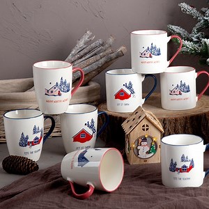 [Hot Item] Elegant Bone China Coffee Mug with Unique Snow Design